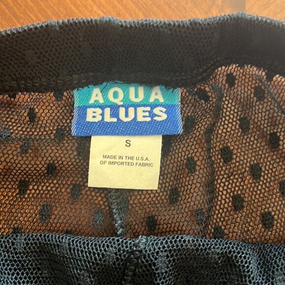 Aqua Blues Black Sheer Dot Leggings Juniors Size Small Y2K - Picture 3 of 9